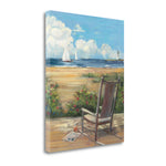 26" Artistic By the Beach Scene Gallery Wrap Canvas Wall Art