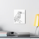 Home Decor, Canvas Gallery Wrap Vertical Wall Art, Bird Wildlife, Line Art Sketch Print