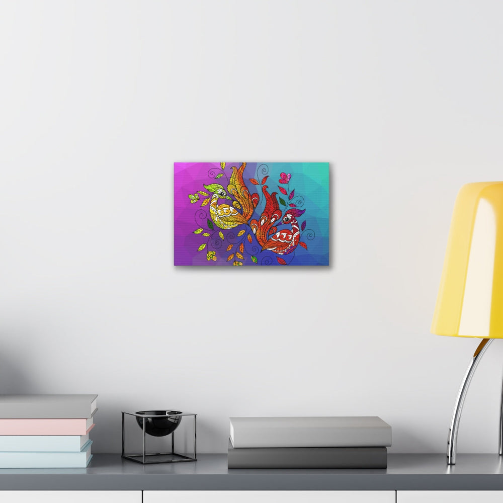 Canvas Print, Multicolor Wild Peacock Print, v3