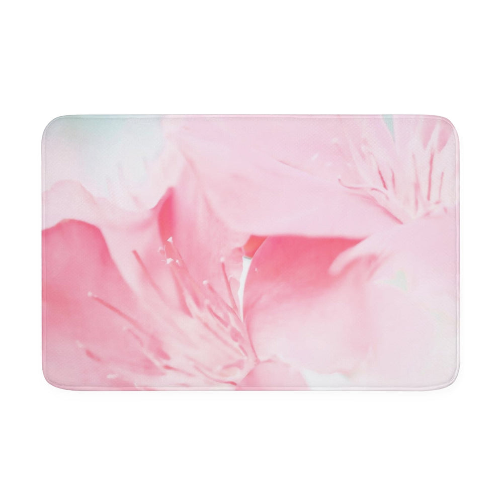 Home Decor, Memory Foam Bath Mat, Pink Flower Bloom, Peaceful Spring Nature