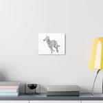 Canvas Gallery Wrap - Wall Art, Galloping Zebra Line Art Drawing Print