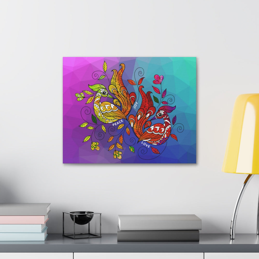 Canvas Print, Multicolor Wild Peacock Print, v2