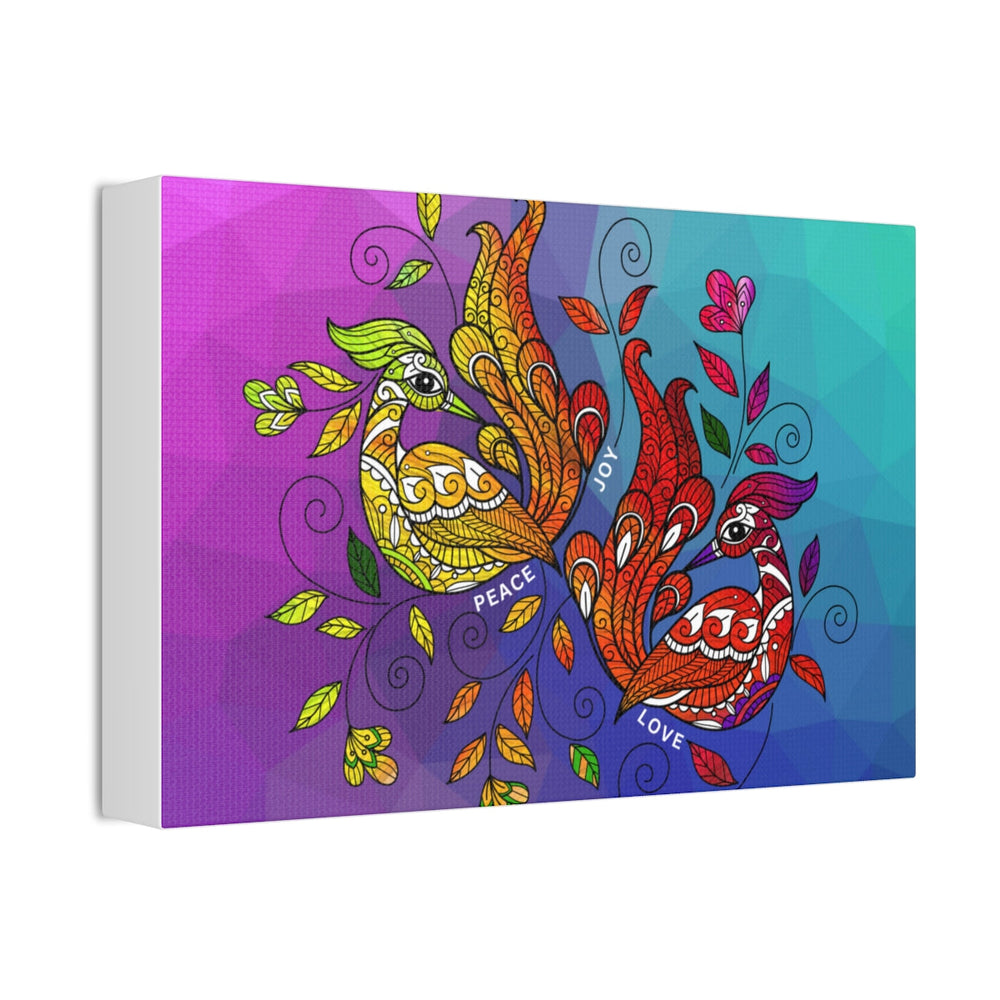 Canvas Print, Multicolor Wild Peacock Print, v2