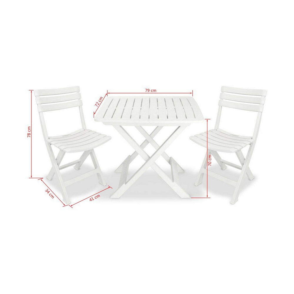 Table set with 2 chairs IPAE Progarden Camping Set polypropylene