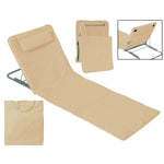 Sun-lounger Oxford 45 x 45 x 138 cm Ø 16 mm Beige Steel Foldable Mat