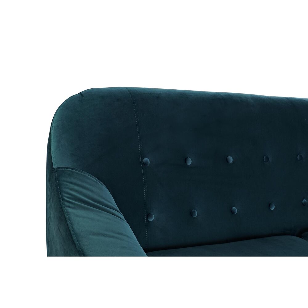 Chaise Lounge Sofa DKD Home Décor Turquoise Polyester Rubber Wood