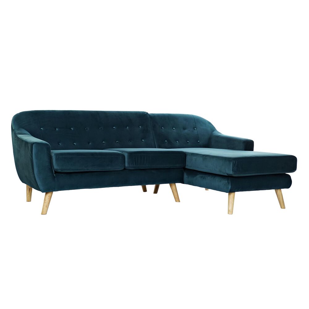 Chaise Lounge Sofa DKD Home Décor Turquoise Polyester Rubber Wood