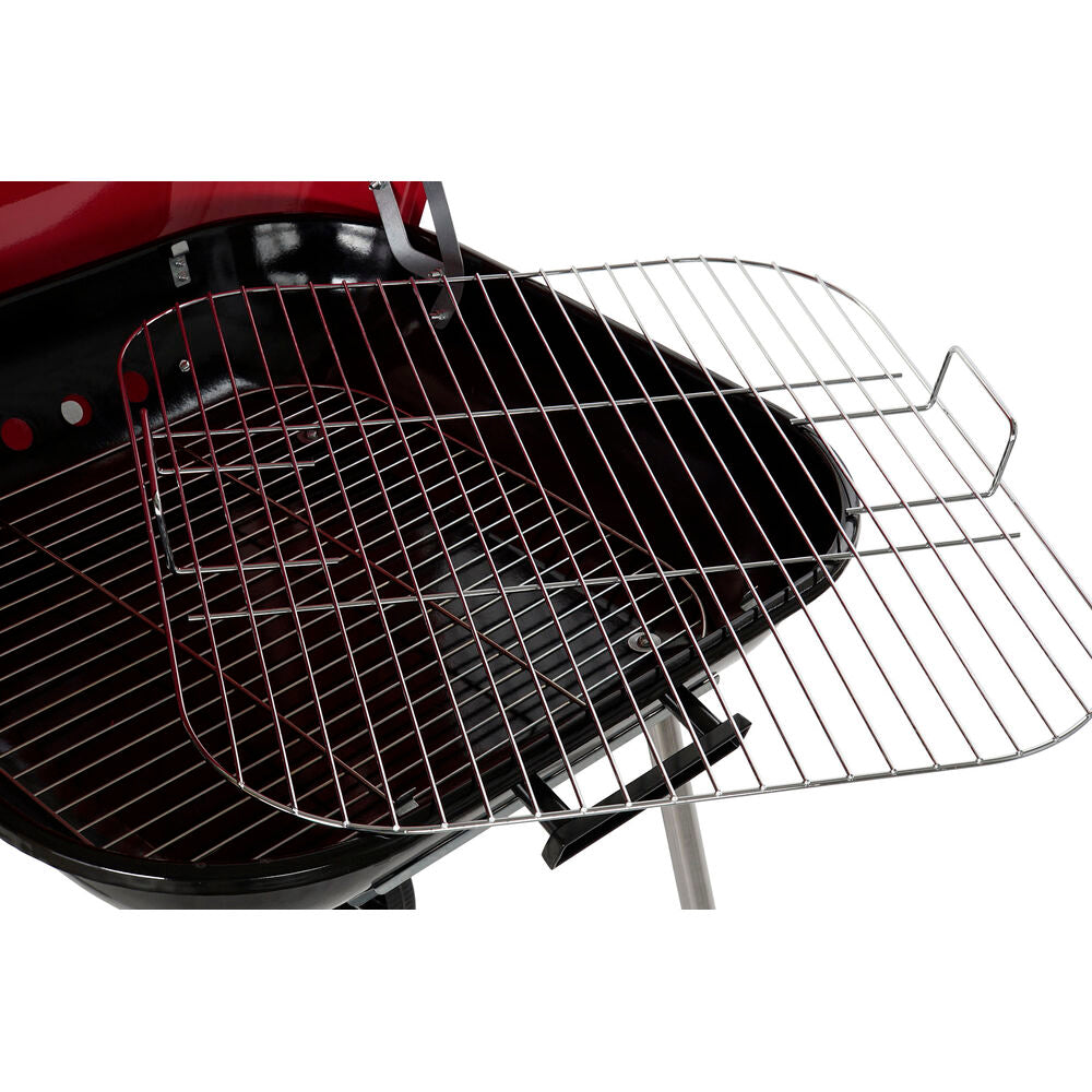 Coal Barbecue with Cover and Wheels DKD Home Decor Red Steel (60 x 57 x 80 cm)