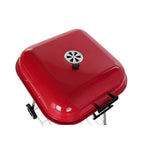 Coal Barbecue with Cover and Wheels DKD Home Decor Red Steel (60 x 57 x 80 cm)