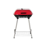 Coal Barbecue with Cover and Wheels DKD Home Decor Red Steel (60 x 57 x 80 cm)