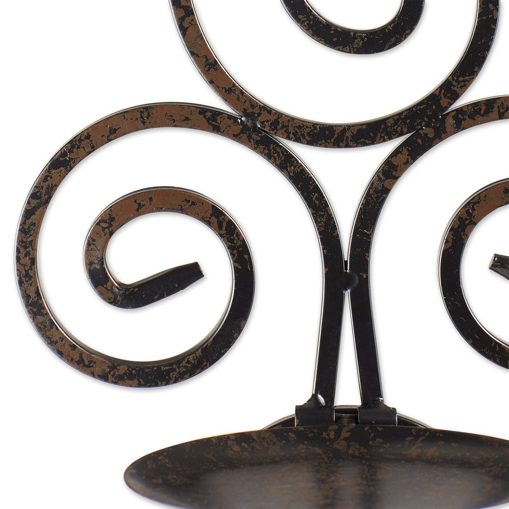 Swirls of Metal Wall Sconce Pair