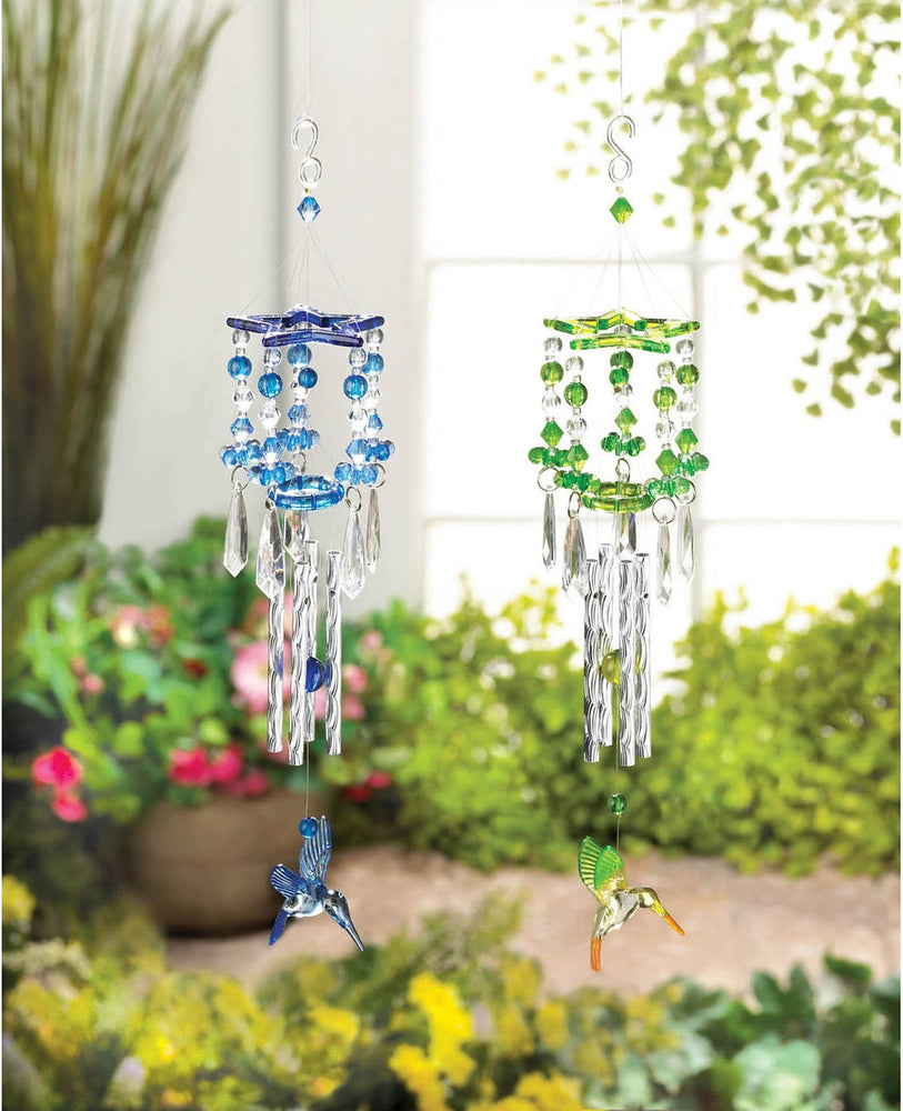 Green Acrylic Hummingbird Windchimes