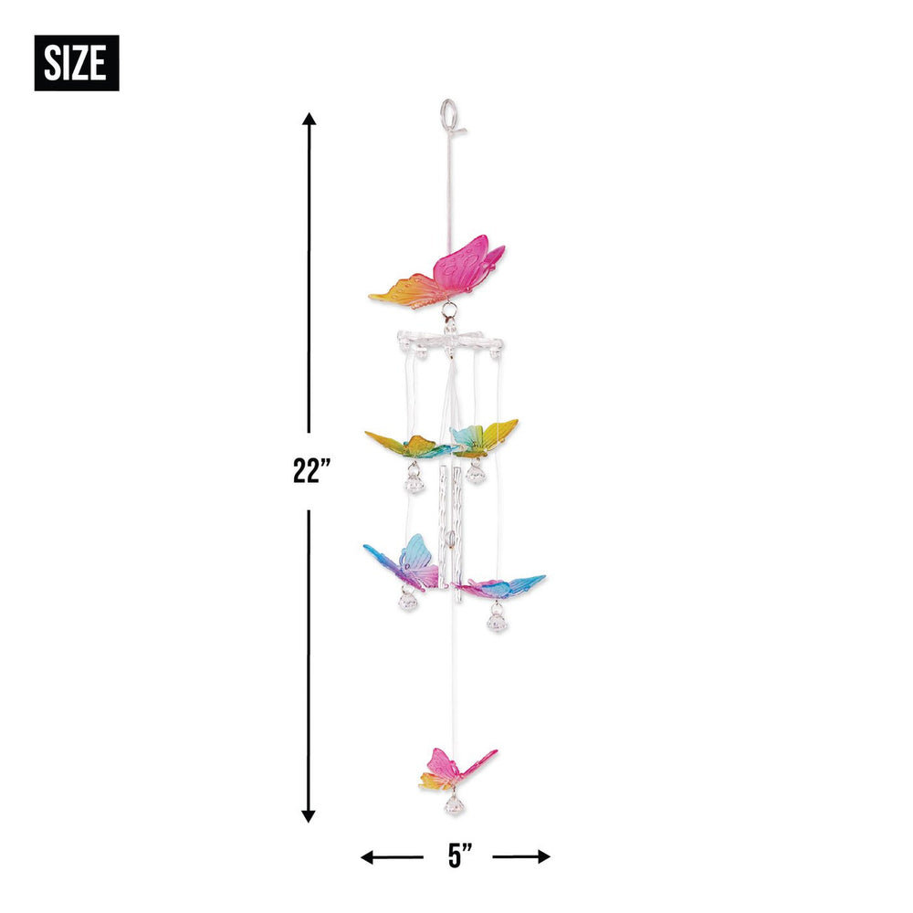 Rainbow Acrylic Butterfly Windchimes