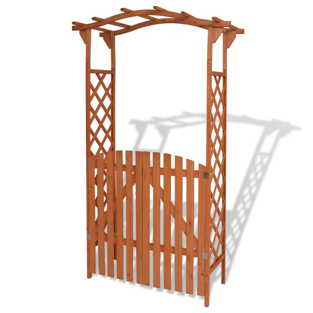 vidaXL Garden Arch with Gate Solid Wood 47.2"x23.6"x80.7"