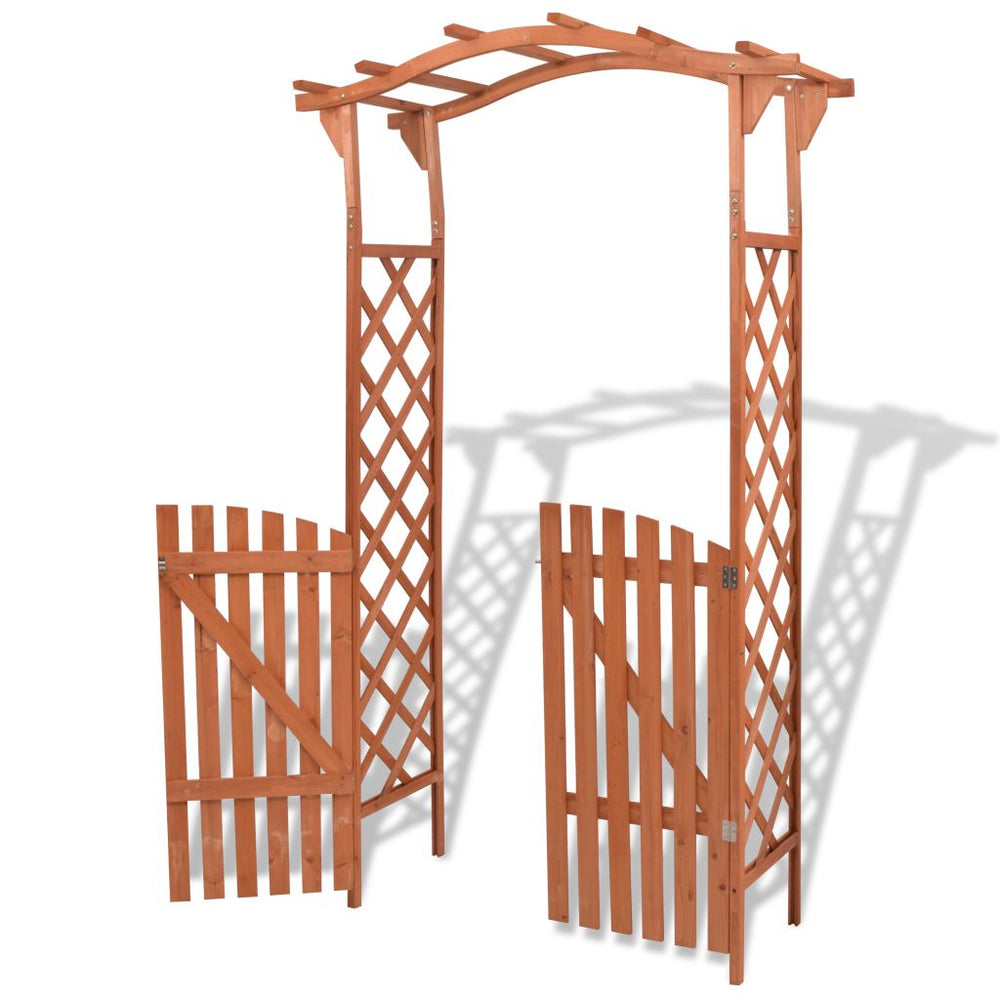 vidaXL Garden Arch with Gate Solid Wood 47.2"x23.6"x80.7"