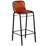 Bar Stools 2 pcs Real Leather.