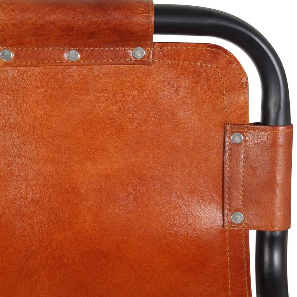 Bar Stools 2 pcs Real Leather.