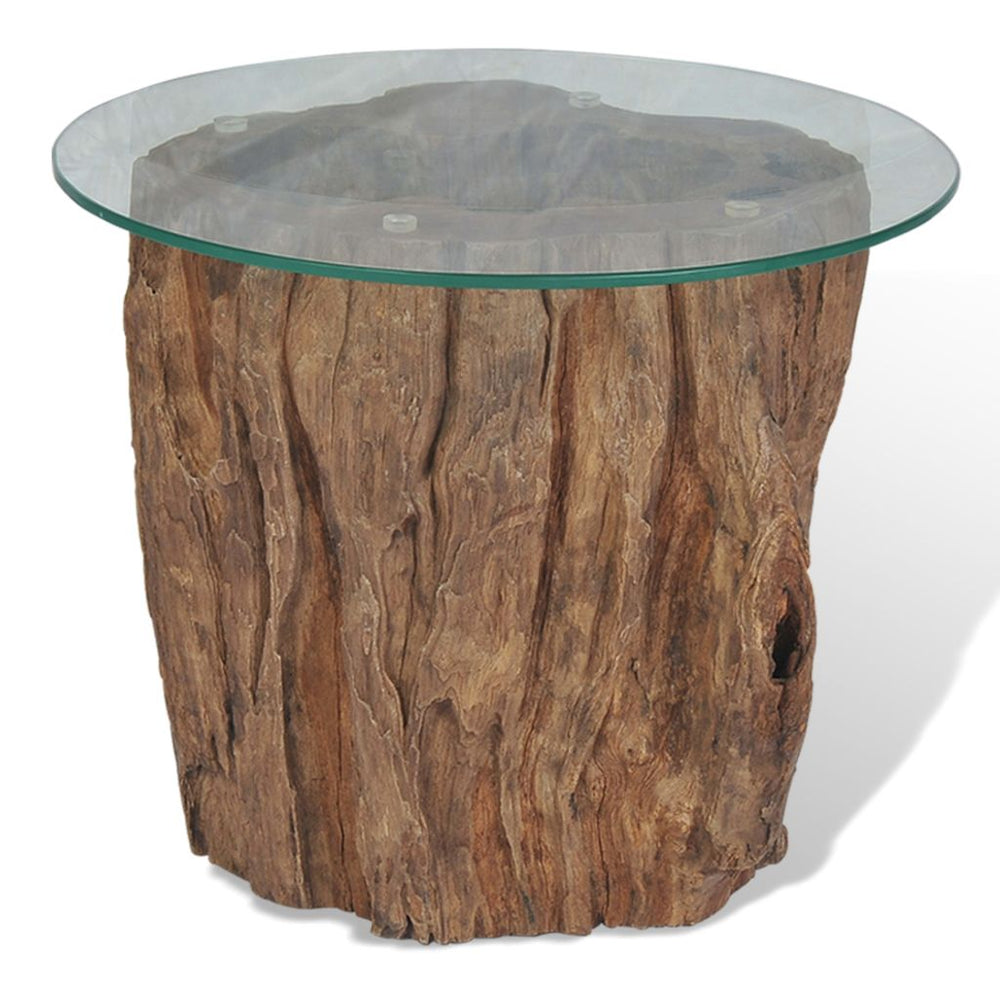 Coffee Table Teak Glass 19.7"x15.7".