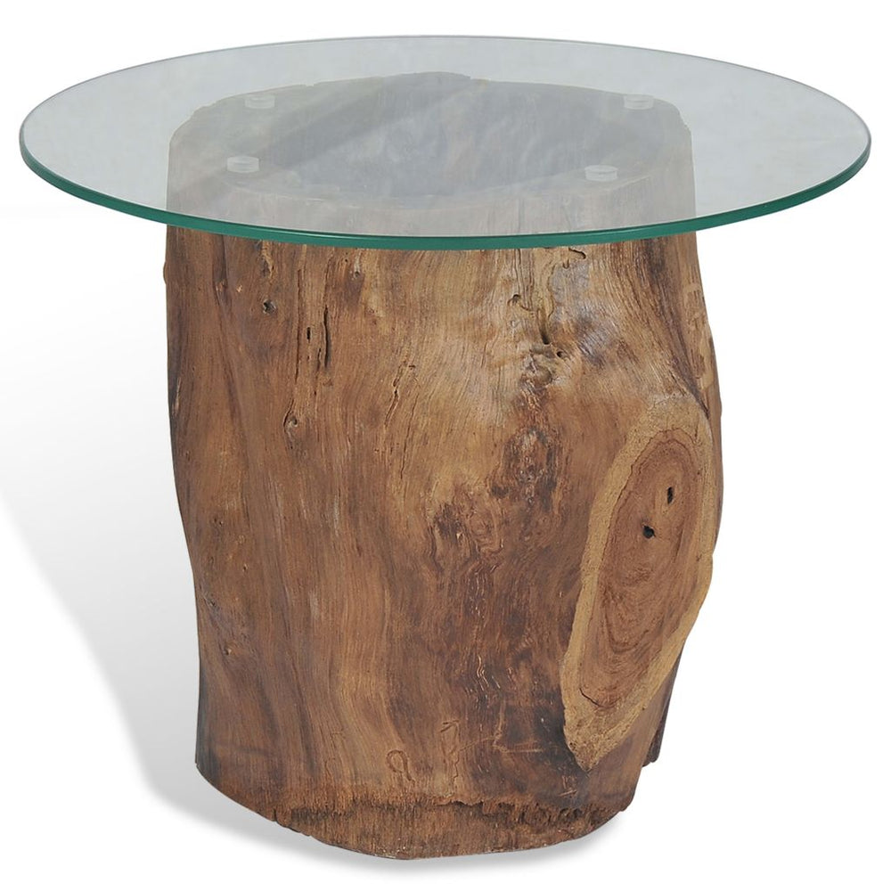 Coffee Table Teak Glass 19.7"x15.7".