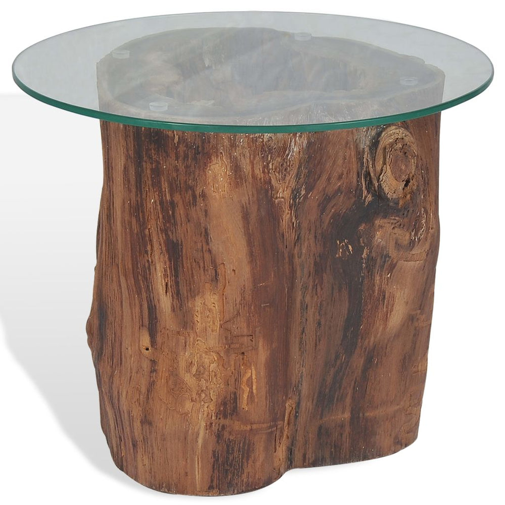 Coffee Table Teak Glass 19.7"x15.7".
