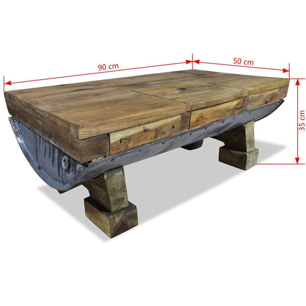 Coffee Table Solid Reclaimed Wood 35.4"x19.7"x13.8".