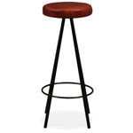 2/4x Bar Stools Genuine Leather Steel Bistro Pub Dining Chair Seating.