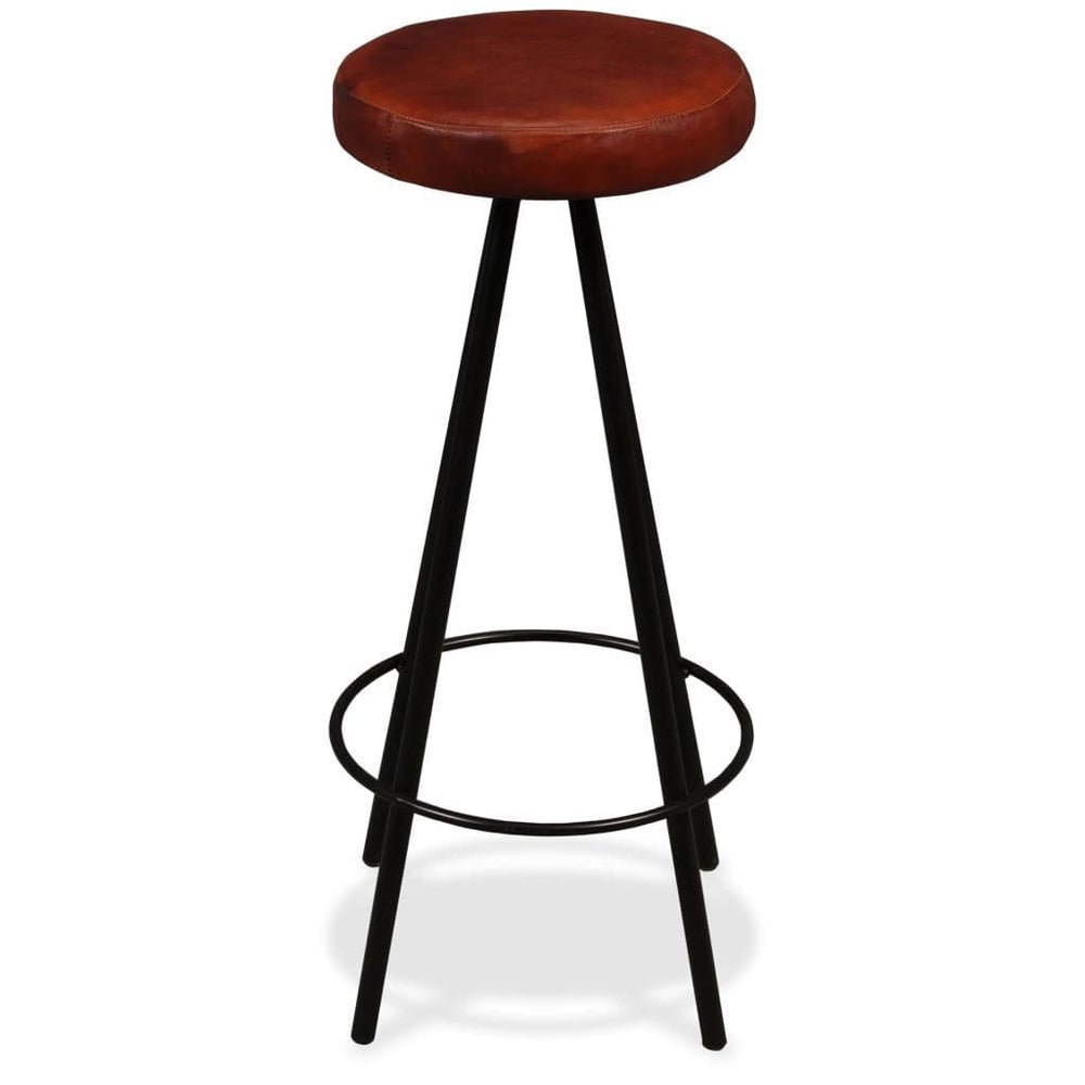 2/4x Bar Stools Genuine Leather Steel Bistro Pub Dining Chair Seating.