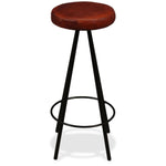 2/4x Bar Stools Genuine Leather Steel Bistro Pub Dining Chair Seating.