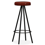 2/4x Bar Stools Genuine Leather Steel Bistro Pub Dining Chair Seating.