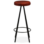 2/4x Bar Stools Genuine Leather Steel Bistro Pub Dining Chair Seating.