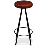 2/4x Bar Stools Genuine Leather Steel Bistro Pub Dining Chair Seating.