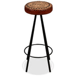 2/4x Bar Stools Genuine Leather Canvas Bistro Pub Dining Chair Seating.