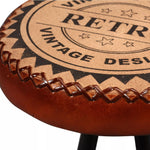 2/4x Bar Stools Genuine Leather Canvas Bistro Pub Dining Chair Seating.