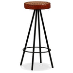 2/4x Bar Stools Genuine Leather Canvas Bistro Pub Dining Chair Seating.
