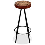 2/4x Bar Stools Genuine Leather Canvas Bistro Pub Dining Chair Seating.