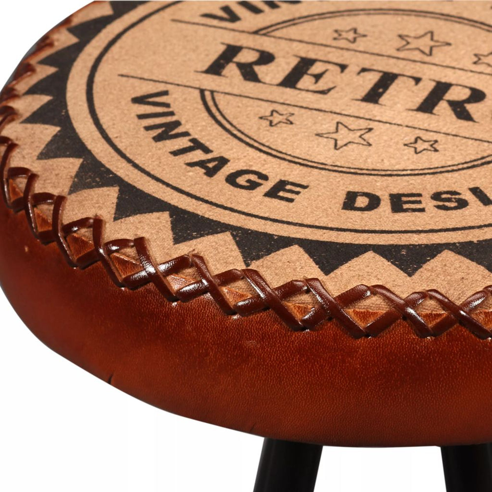 2/4x Bar Stools Genuine Leather Canvas Bistro Pub Dining Chair Seating.