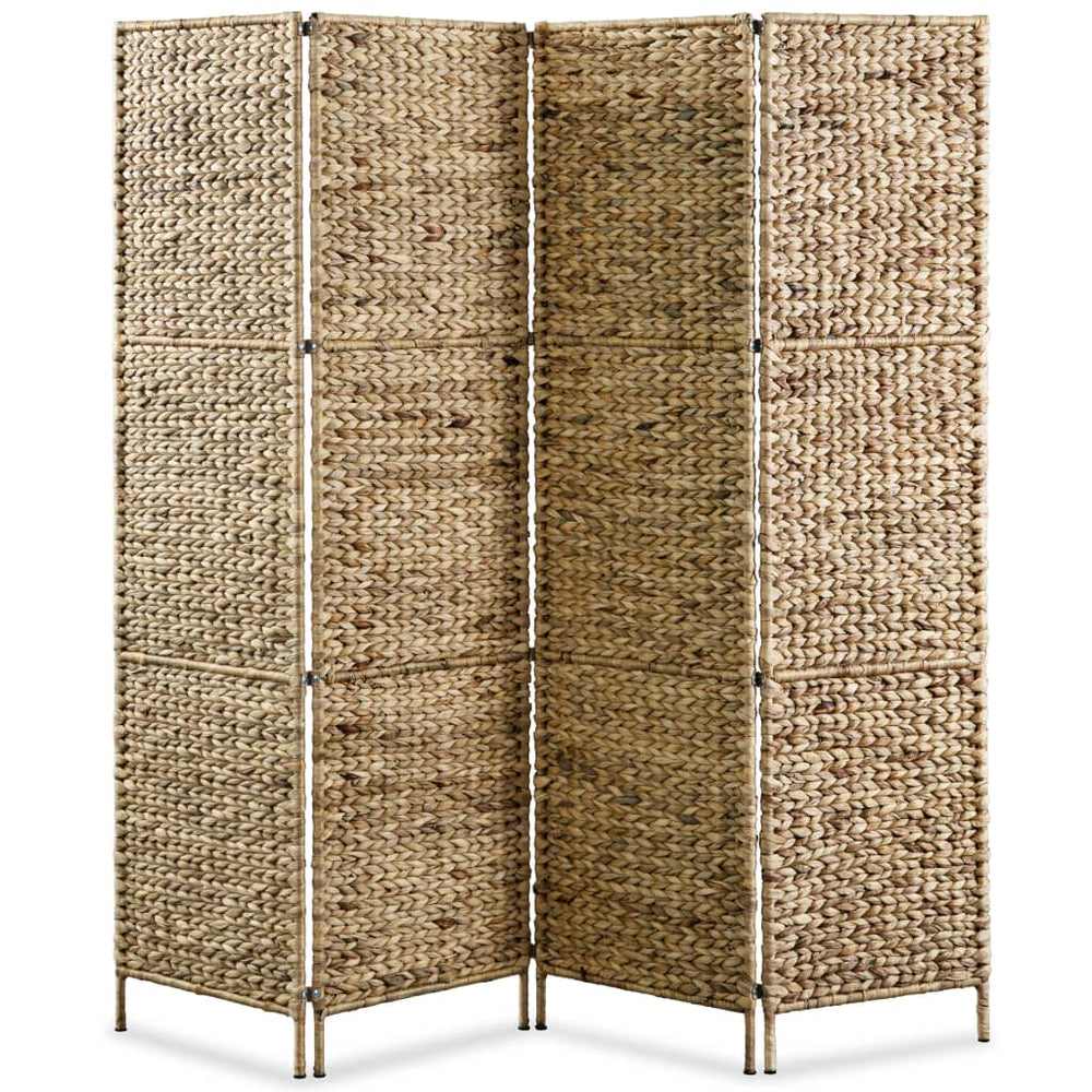 vidaXL 3/4/5-Panel Room Divider Water Hyacinth Privacy Screen Brown/Black