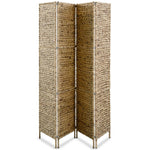 vidaXL 3/4/5-Panel Room Divider Water Hyacinth Privacy Screen Brown/Black