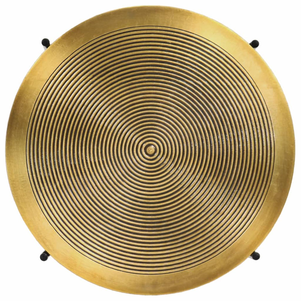 Table Set 2 Pieces Brass-covered MDF.