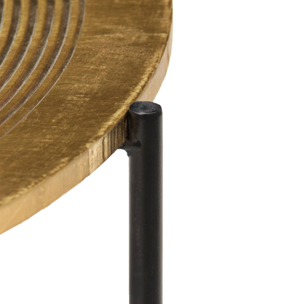 Table Set 2 Pieces Brass-covered MDF.