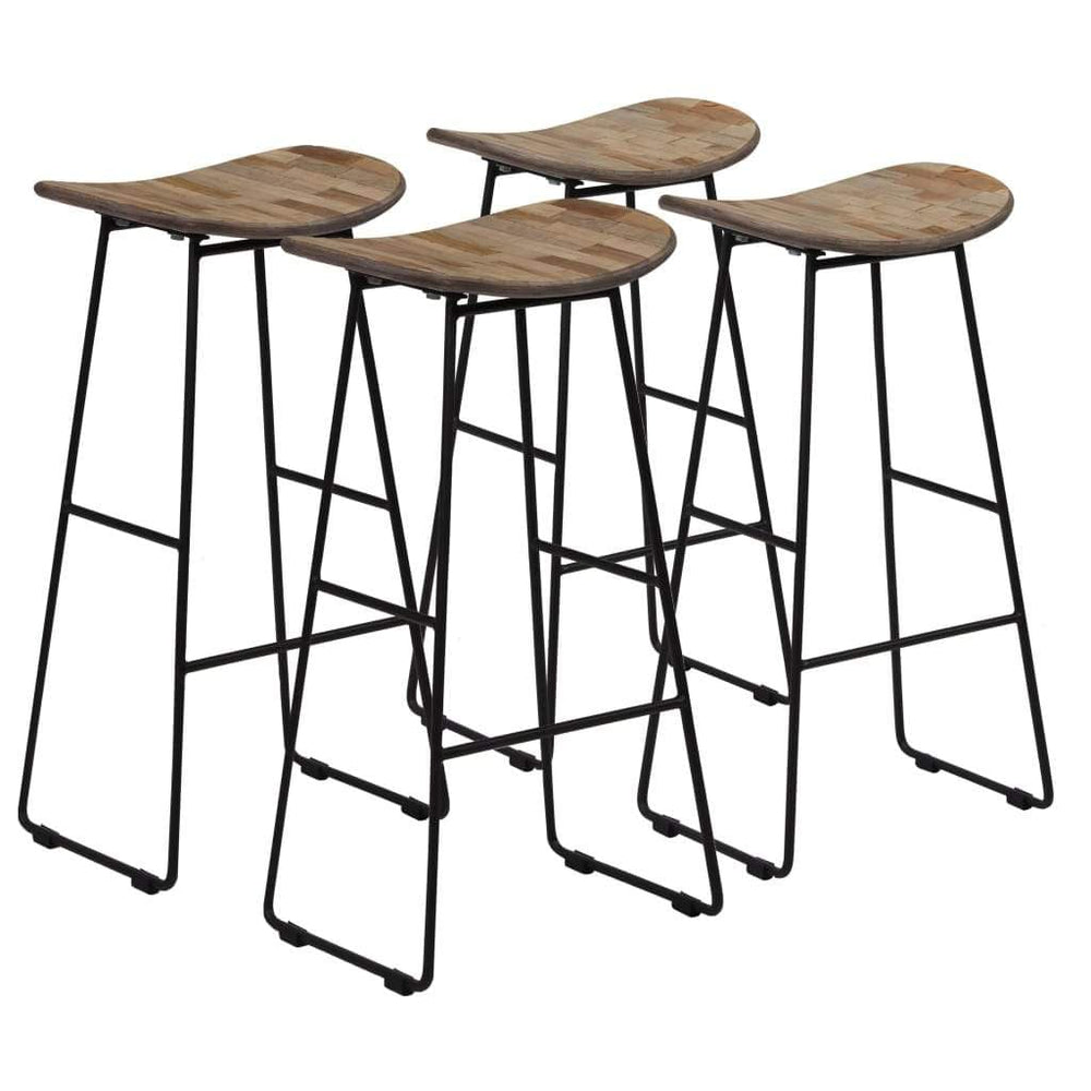 2/4x Bar Chairs Reclaimed Teak Dining Dinner Room Kitchen Seating Stool.