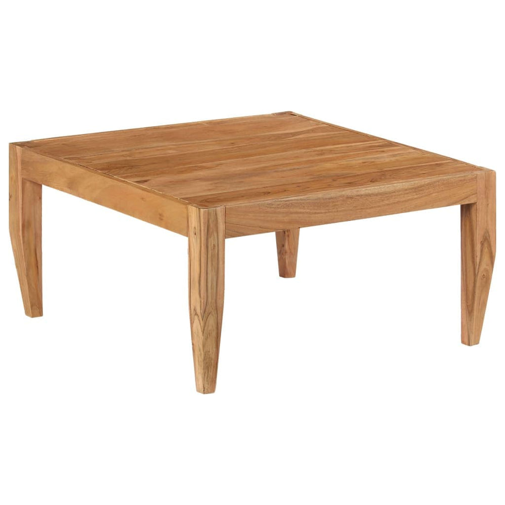 Coffee Table Solid Acacia Wood 31.5"x31.5"x16" Brown.
