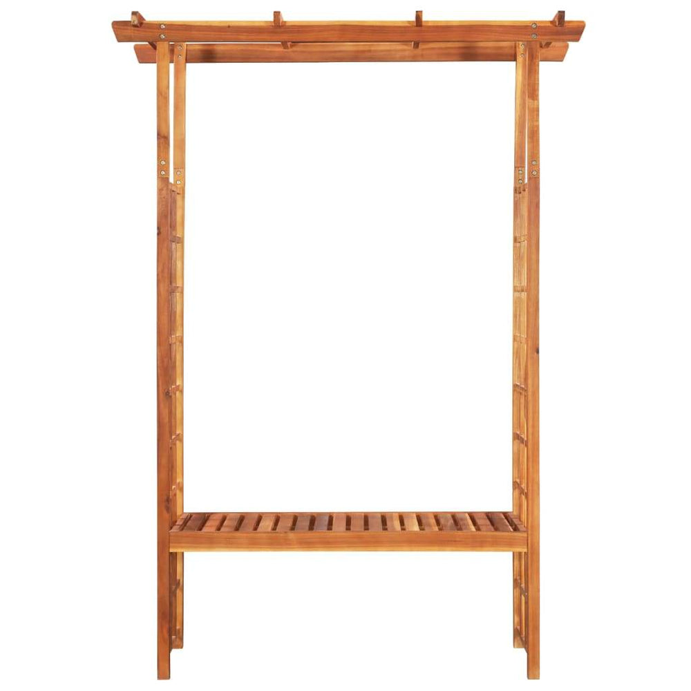 vidaXL Garden Pergola with Bench Solid Acacia Wood 77.9"x19.7x56.3"