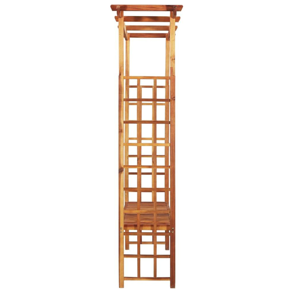 vidaXL Garden Pergola with Bench Solid Acacia Wood 77.9"x19.7x56.3"
