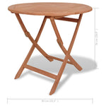 vidaXL Folding Patio Table 33.5"x30" Solid Teak Wood