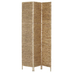 vidaXL 3/4/5-Panel Room Divider Water Hyacinth Privacy Screen Brown/Black