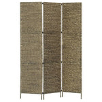 vidaXL 3/4/5-Panel Room Divider Water Hyacinth Privacy Screen Brown/Black