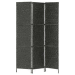 vidaXL 3/4/5-Panel Room Divider Water Hyacinth Privacy Screen Brown/Black
