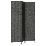 vidaXL 3/4/5-Panel Room Divider Water Hyacinth Privacy Screen Brown/Black