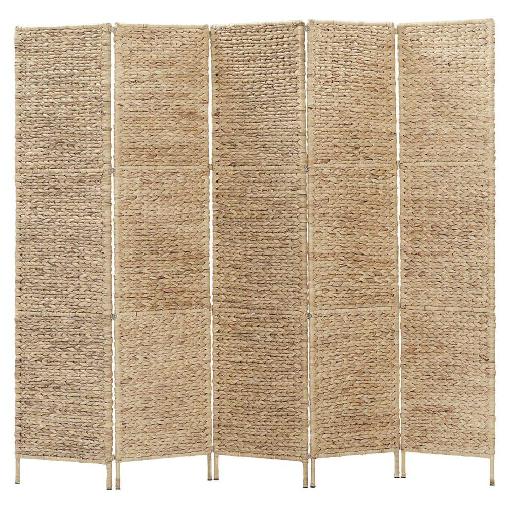 vidaXL 3/4/5-Panel Room Divider Water Hyacinth Privacy Screen Brown/Black